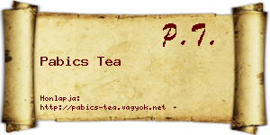 Pabics Tea névjegykártya